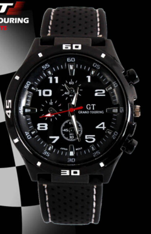 Grand Touring GT Silicone Men Sport Quartz Watch - White